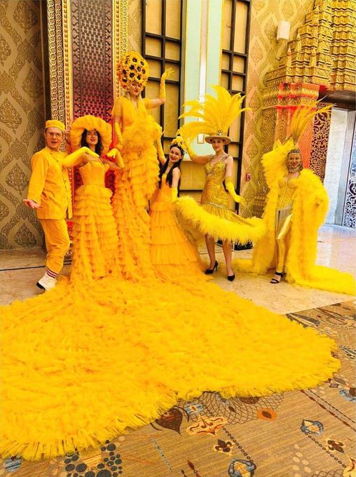 Group in yellow costume