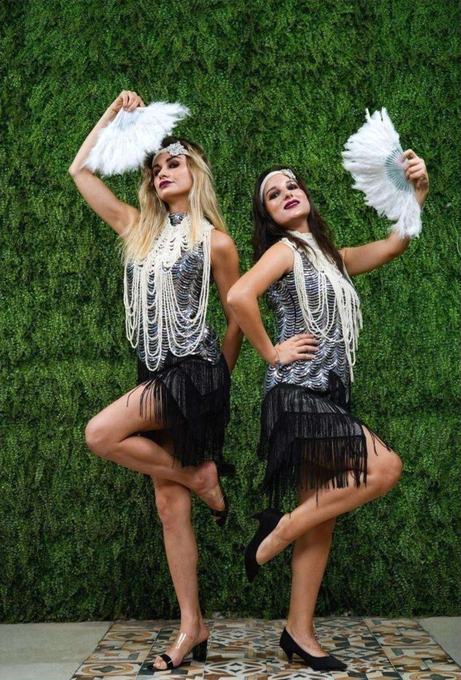 Performers with feather fans