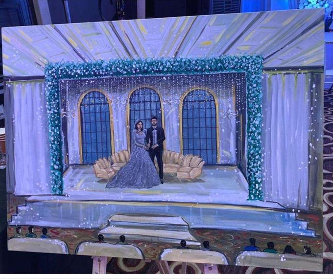 Live painting of a couple on stage