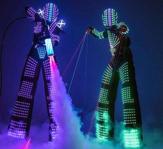 LED robot stilt walkers