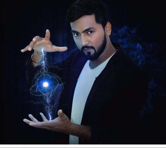 Magician with a glowing sphere