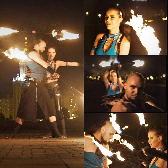 Fire dance performance