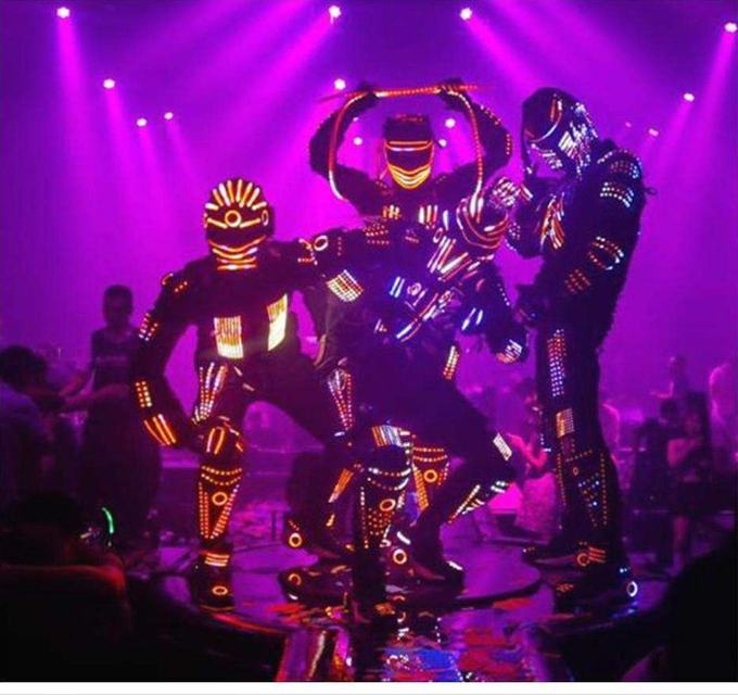 Tron-style LED stage act